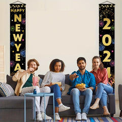 1pc New Year Door Banner Party Decoration Supplies Happy Year Party Background