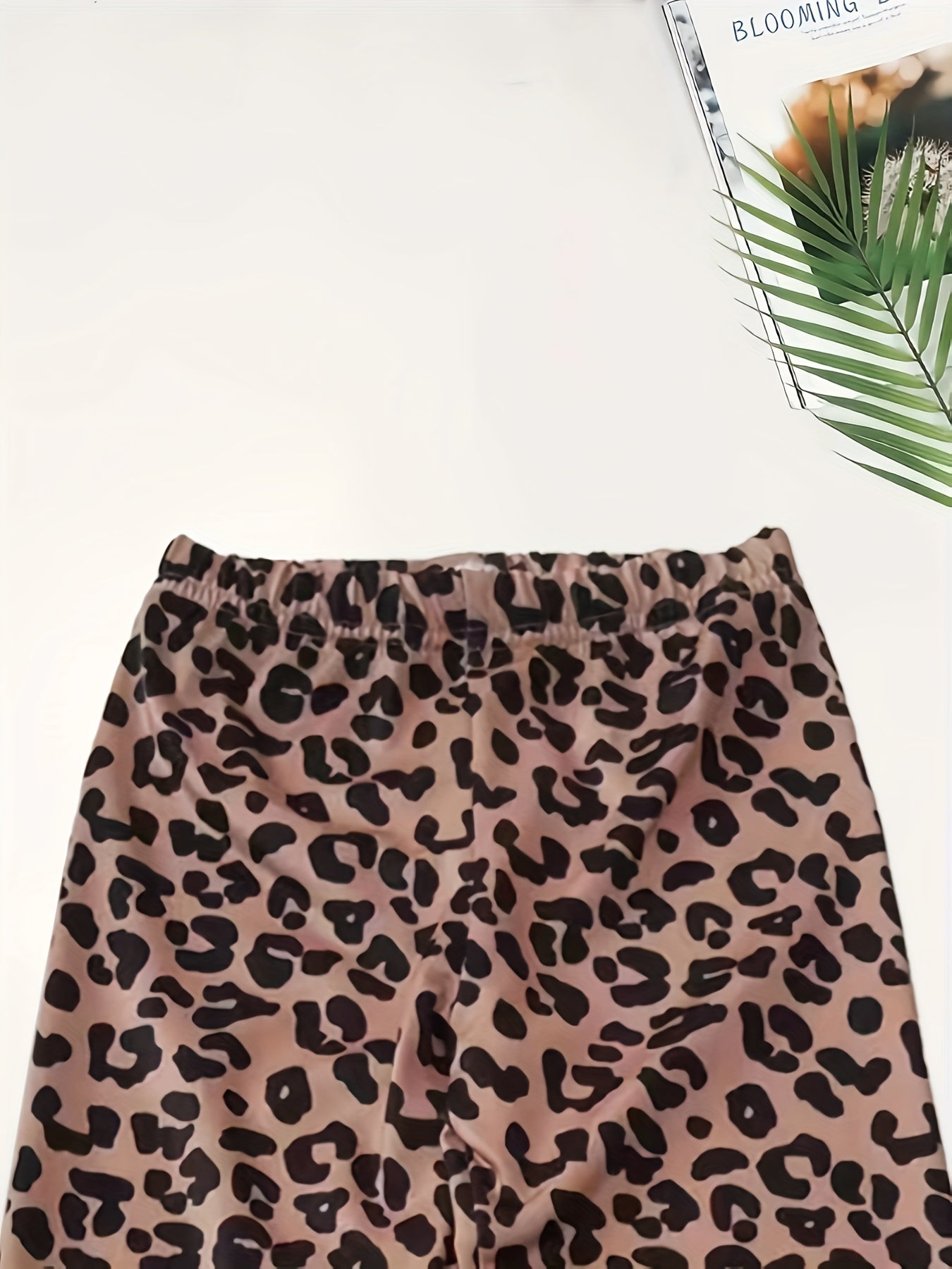 Girls Slim Leopard Print Leggings Comfy Activewear For Running Jogging