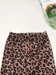 Girls Slim Leopard Print Leggings Comfy Activewear For Running Jogging