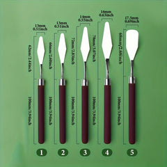 Art Scraper Red Wood Tool Set Water Powder Palette Pick Pointed Head Flat Head