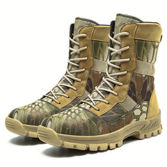 Men's Camo Insulated Hiking Boots High Top Durable Non Slip Lace Up Shoes