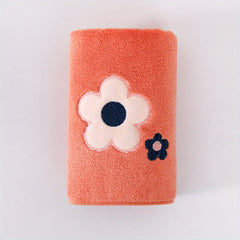 Flower Pattern Hand Towel Coral Fleece Soft Absorbent Towel