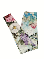 High Waist Stretchy Leggings Allover Print Skinny Leggings