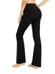 High Waisted Bootcut Leggings with Pockets - Women's Yoga Pants