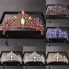 Vintage Rhinestone Crown Tiara Wedding Hair Accessories