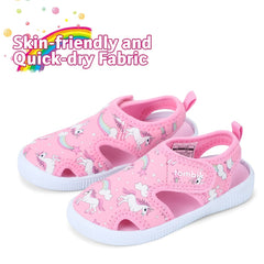 Girls Unicorn Print Sandals Non-slip Wading Shoes