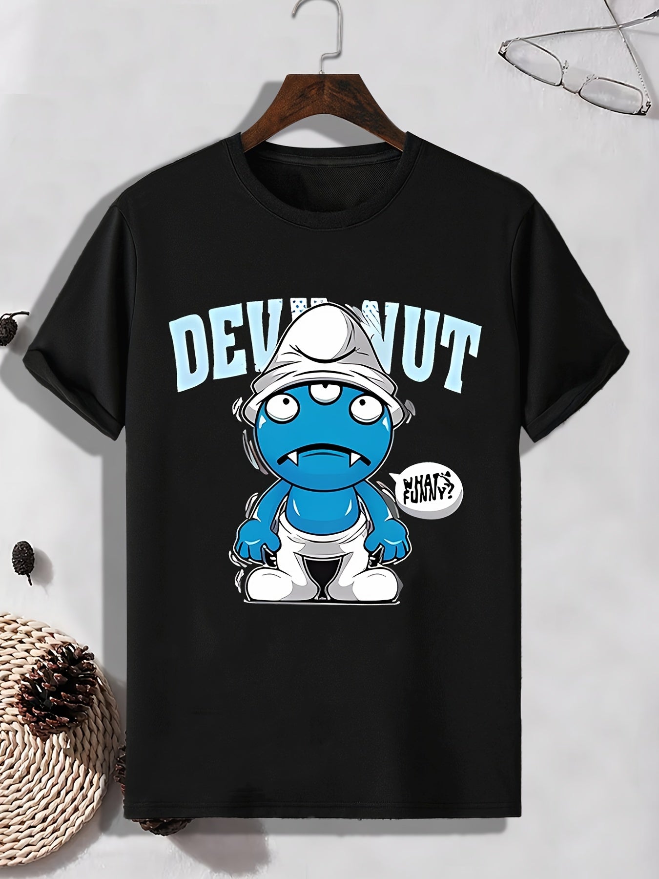 Men's Monster Print T-shirt Active Stretch Tee for Outdoor