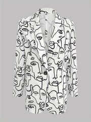 Double Breasted Lapel Neck Blazer Casual Long Sleeve Blazer