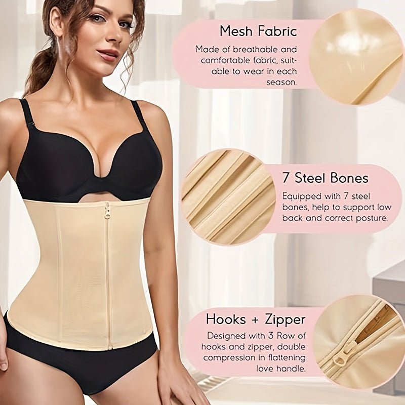 Waist Trainer Tummy Wrap Slim Zipper Girdle Belt Women's Shapewear
