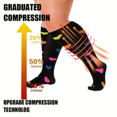 Copper Compression Socks 15-20mmHg Knee High Stockings for Wide Calf Men Women