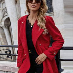 Chinese Year Slim Fit Lapel Blazer Coat Double Breasted