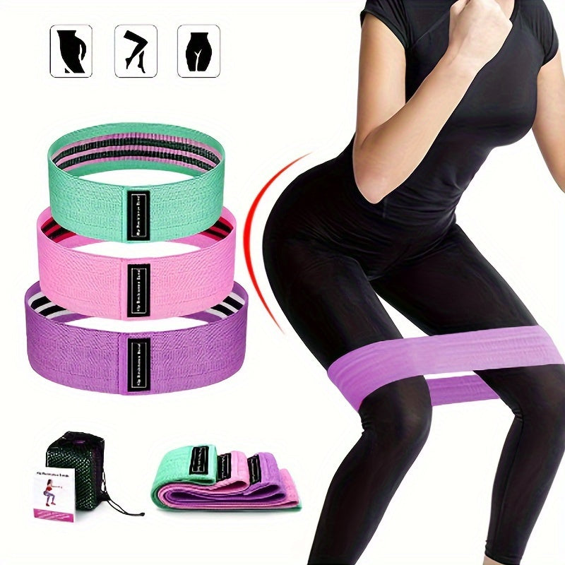 3pcs Elastic Squat Resistance Bands Buttocks Fitness Training Tension Bands