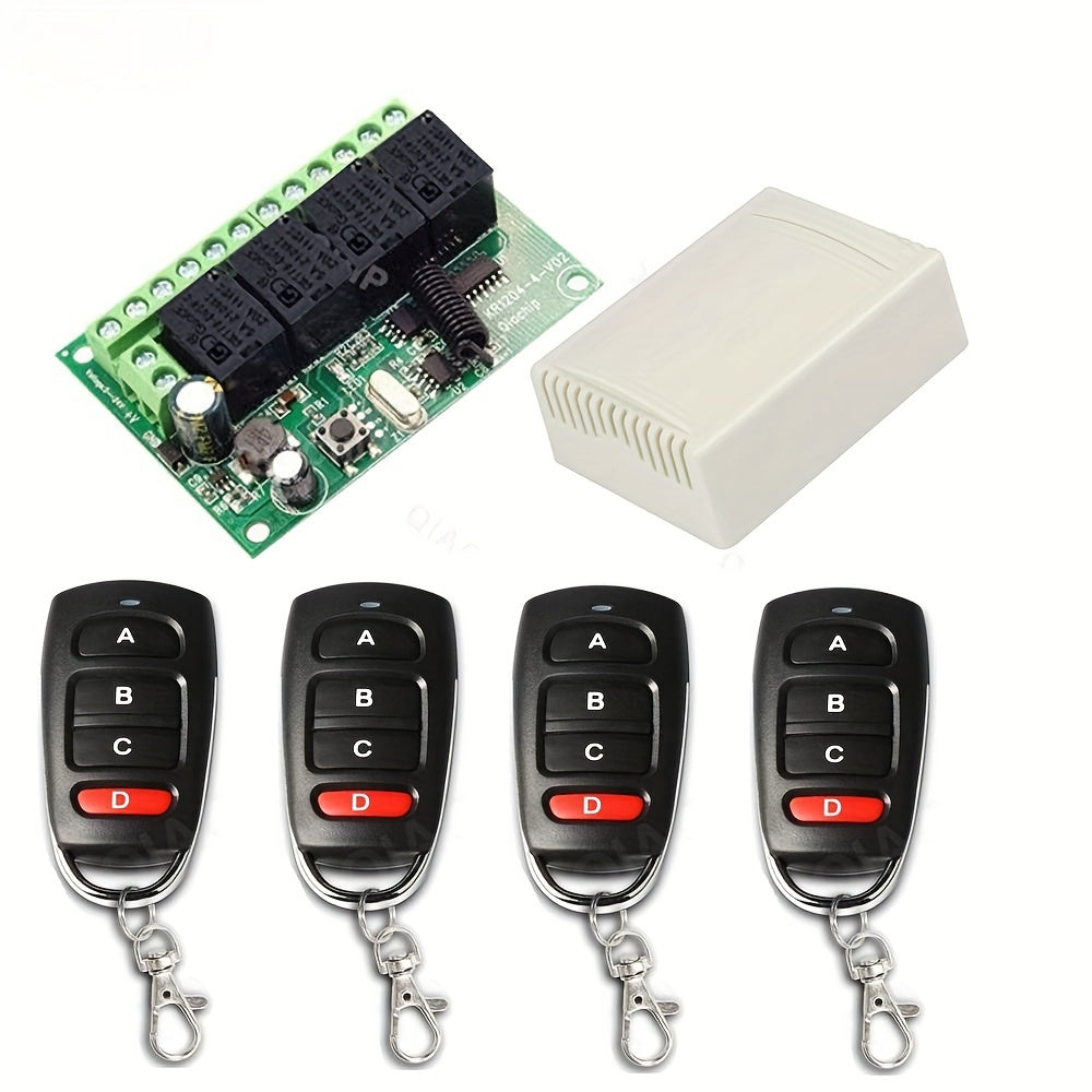 433MHz 4CH Relay Module Receiver DC Motor DIY Garage Door Control