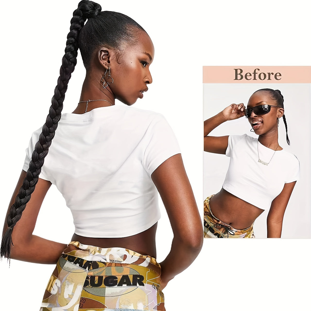 Women's Synthetic Braided Wig 28cm Ponytail Hair Extensions