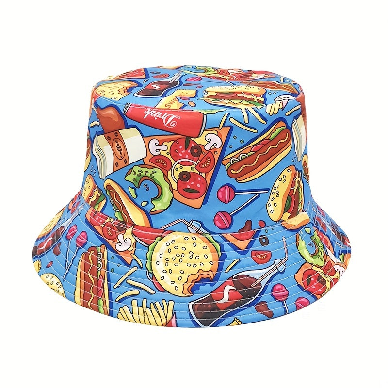 Print Bucket Hat Hip Hop Sun Protection Hat For Men And Women