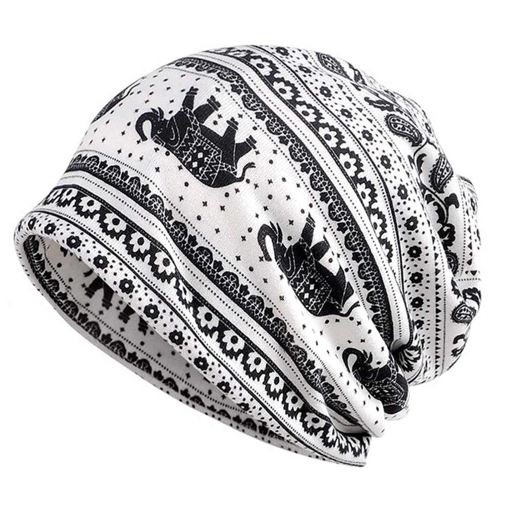 Men's Geometric Patterns Mix Baggy Slouchy Chemo Sleep Beanie Hat Skull Cap