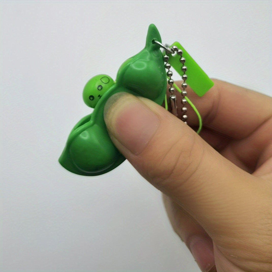 Men's Squeeze Toy Keychain: Squeeze Bean & Peanut for Women, Funny Keyring