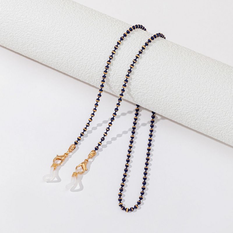 Bronze Beaded Glasses Chain Colorful Beads Necklace