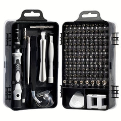 115 in 1 Tool Box Hardware Set with Screwdriver, Magnetizer & Suction Cup