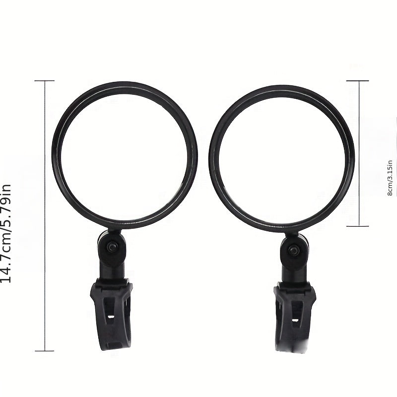 2pcs 360 Rotatable Bike Mirror for Mountain & Road Bikes Safety Visibility