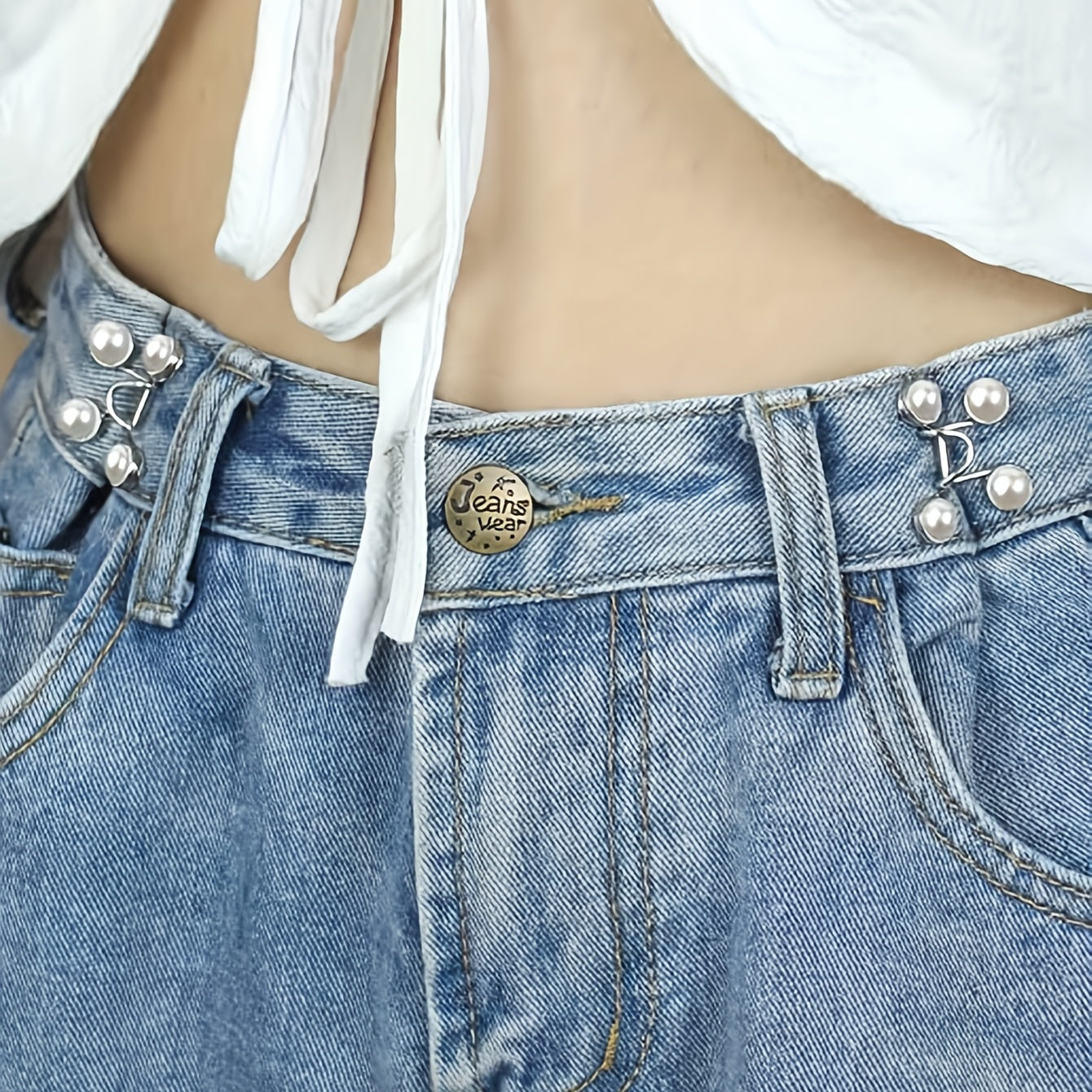 2 Pairs Jean Buttons for Tightening Loose Jeans Pants