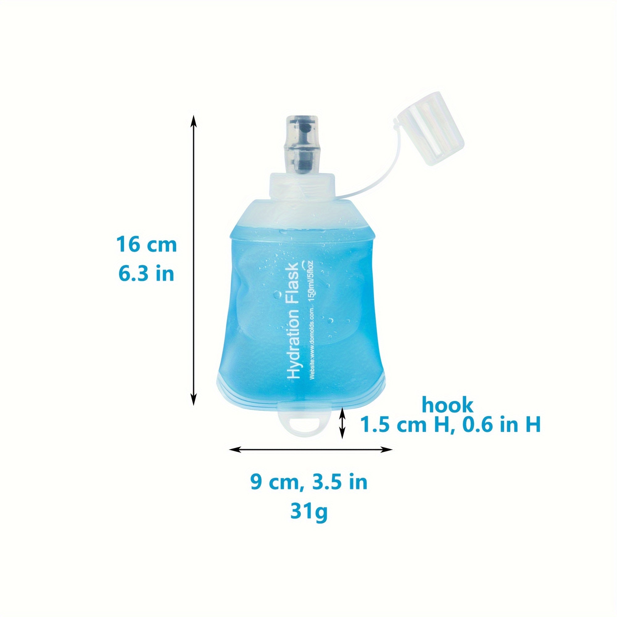 1pc 150ml Soft Collapsible Water Bottle Portable Foldable Water Bag
