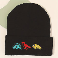 Dinosaur Embroidery Children's Knitted Hat Unisex Autumn Winter