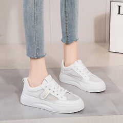 Women's Mesh Lace Up Platform Sneakers Non Slip Breathable Running Shoes