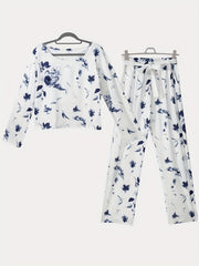 Floral Print Boho 2pc Set Top & Pants Outfits Women's Clothing