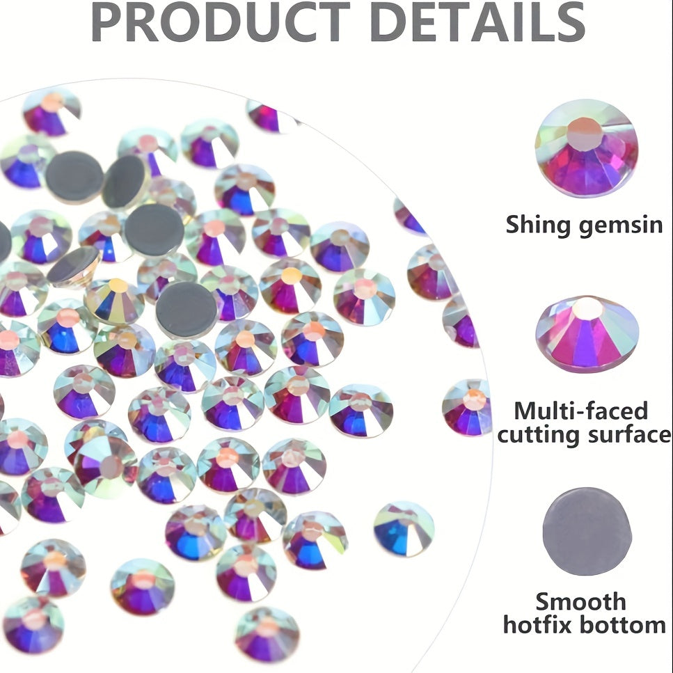 1440pcs Crystal Hotfix Rhinestones Flatback Glass Rhinestones