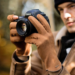 Suede Non-slip Gloves for Winter Warmth - Outdoor Cycling Driving