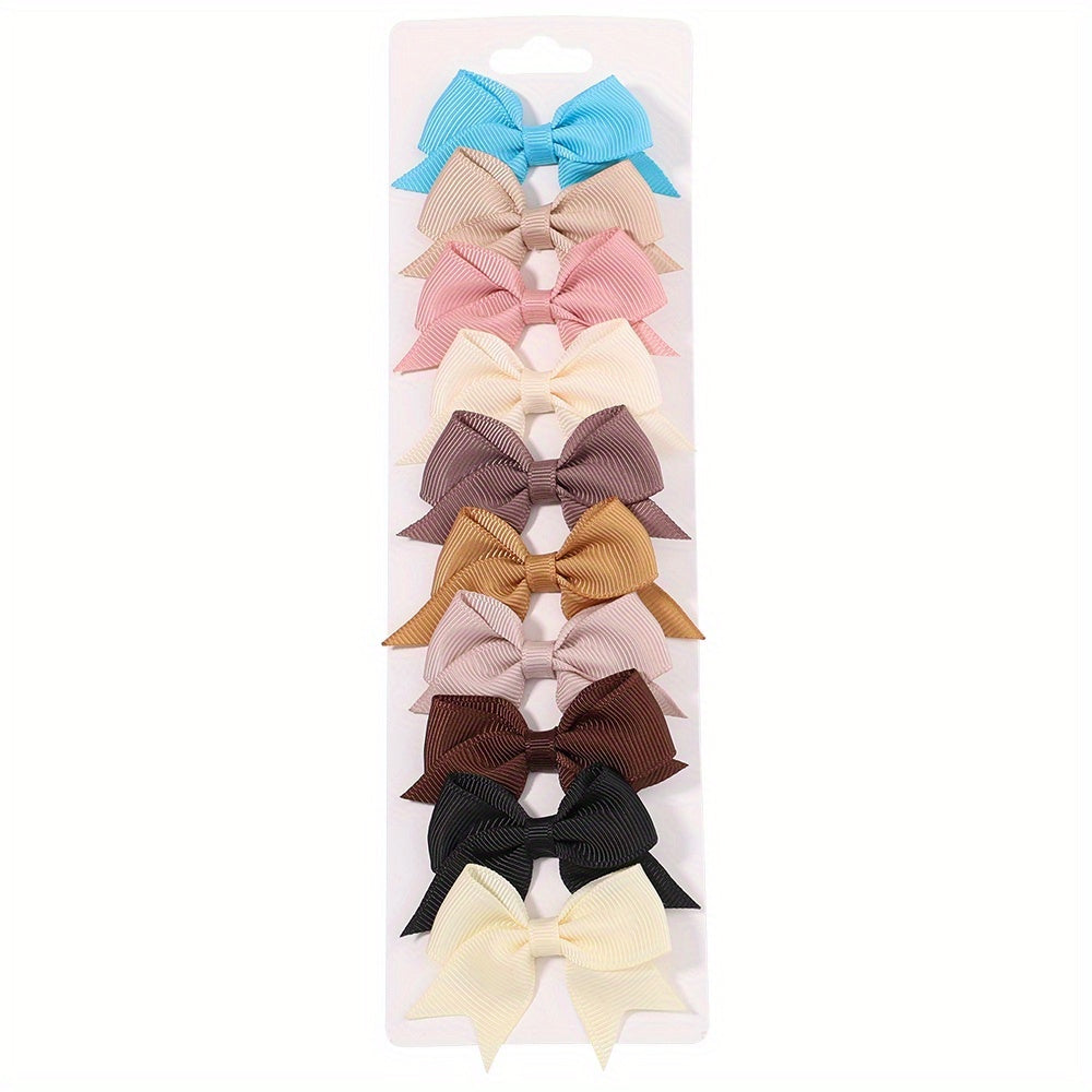 10pcs Cute Bow Hair Clips for Baby Girls