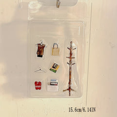 Dollhouse Bedroom Coat Rack Set Room Decoration