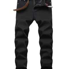 Men's Slim Fit Classic Jeans - Medium Stretch Denim Pants