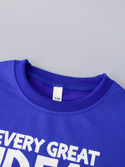 Boy's Idea & Trouble Print Sweatshirt For Outdoor