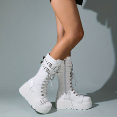 Women's Chunky Heel Lace-Up Boots