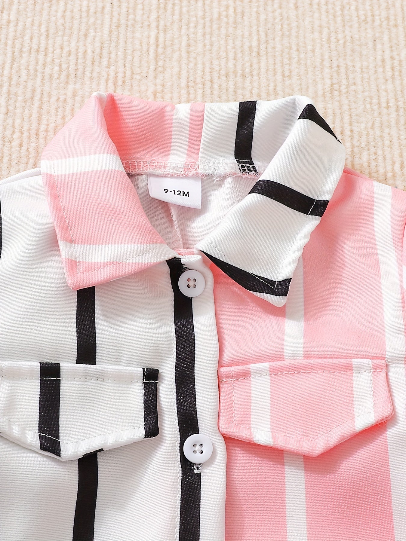 Baby Girls Striped Block Shirt Cardigan Dress