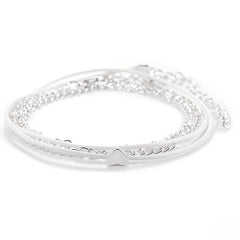 Heart & Double Chain Anklet for Men & Women