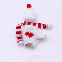 Mini Knitted Doll Clothes Set Plush Toy Sweater Hat Scarf Decoration