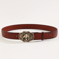 Men's Business Bull Pattern Buckle Belt