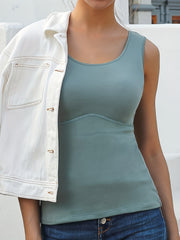 Women's Thermal Sleeveless Top Soft Crew Neck