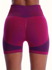 High Waist Workout Sports Short Contrast Butt Lifting Seamless