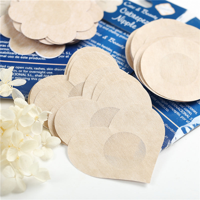 5 Pairs Women's Chest Heart Summer Invisible Bra Breast Patch Stickers