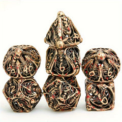7pcs Skull Hollow Metal Polyhedral Dice Set for RPGs
