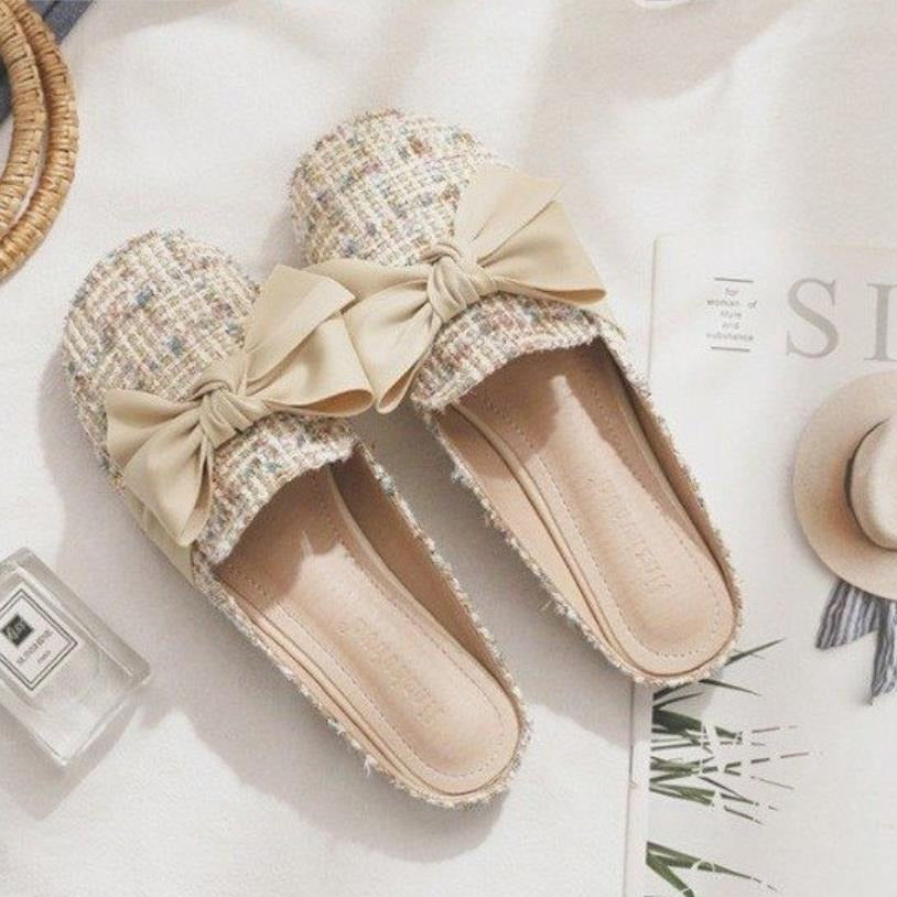 Bow Decor Mules Women's Footwear