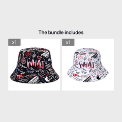 Men's Hip Hop Bucket Hat Colored Graffiti Print Street Style