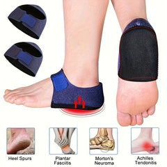 2 Pairs Silicone Heel Sleeve Plantar Fascia Heel Warmth Gel Protective Sleeve