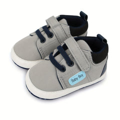 Baby Boys Hook and Loop Fastener Sneakers Lightweight Non Slip Shoes