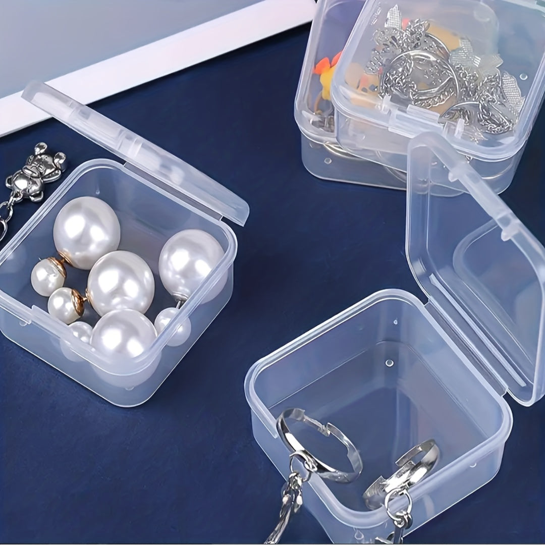 6pcs Transparent Square Plastic Box Jewelry Beads Container