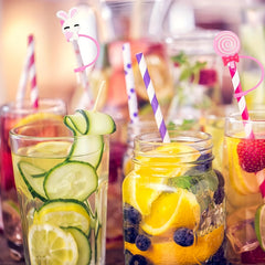 10pcs Cartoon Silicone Straw Covers Reusable Straw Plugs for Cups